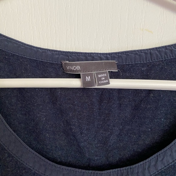 Vince Navy Lightweight Slub Tank Medium - Picture 3 of 5